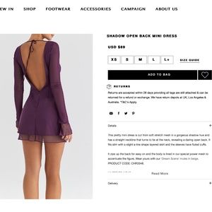 Mistress Rocks SHADOW OPEN BACK MINI DRESS